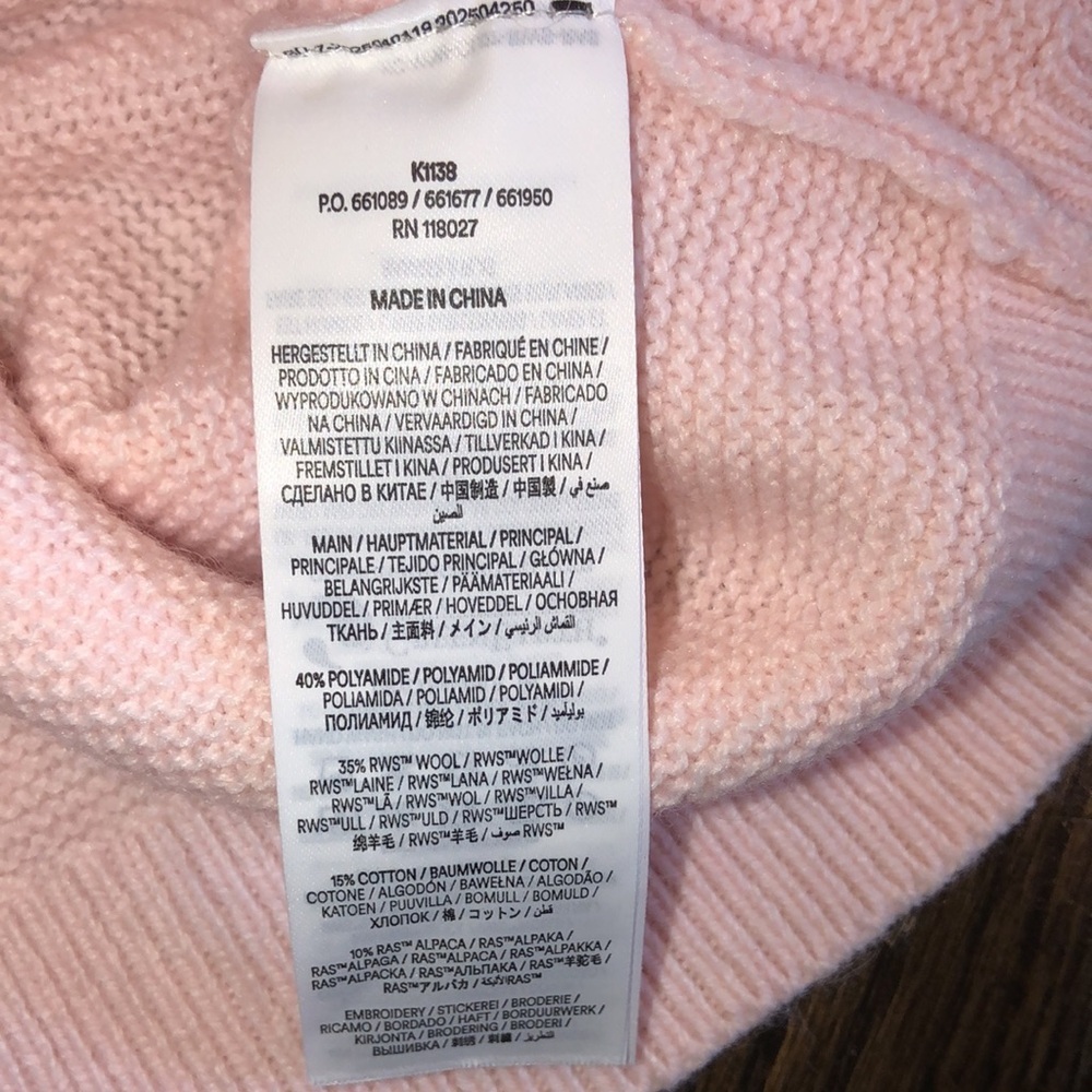 BODEN embroidered frill knit sweater cardigan blooming pink size large - Picture 15 of 16